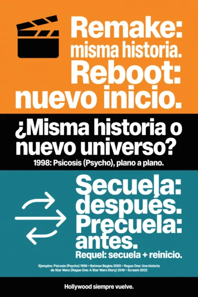 Remake, reboot, secuela y precuela: ¿en qué se diferencian?