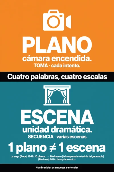 Plano, toma, escena y secuencia: no son lo mismo